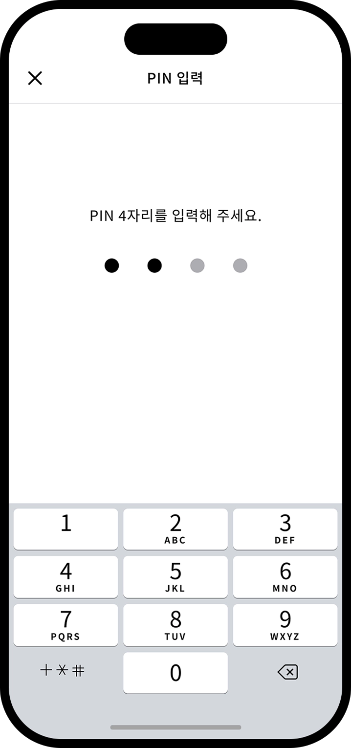 문 잠금 해제 PIN 입력 화면